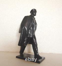 Vintage USSR Lenin Statue by Rogaishis Metal Soviet Figurine 25 cm