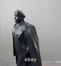 Vintage USSR Lenin Statue by Rogaishis Metal Soviet Figurine 25 cm