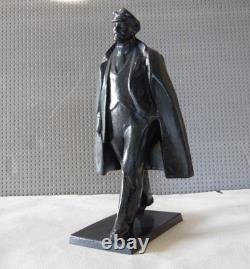 Vintage USSR Lenin Statue by Rogaishis Metal Soviet Figurine 25 cm