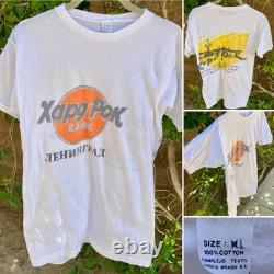 Vintage USSR Russian Rock Concert T Shirt Leningrad Hard Rock Soviet Band Tee M