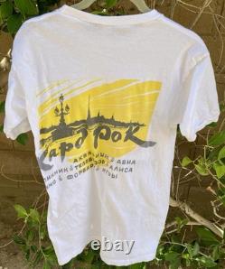 Vintage USSR Russian Rock Concert T Shirt Leningrad Hard Rock Soviet Band Tee M