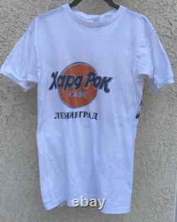 Vintage USSR Russian Rock Concert T Shirt Leningrad Hard Rock Soviet Band Tee M