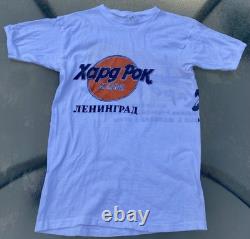 Vintage USSR Russian Rock Concert T Shirt Leningrad Hard Rock Soviet Band Tee M