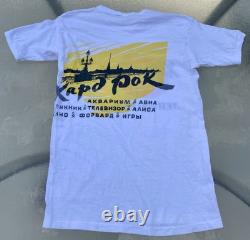 Vintage USSR Russian Rock Concert T Shirt Leningrad Hard Rock Soviet Band Tee M