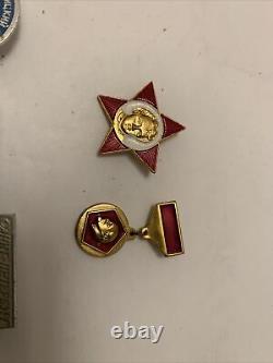 Vintage USSR Russian Soviet Lot Of 33 Enamel Pins