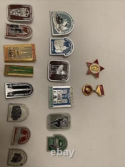 Vintage USSR Russian Soviet Lot Of 33 Enamel Pins