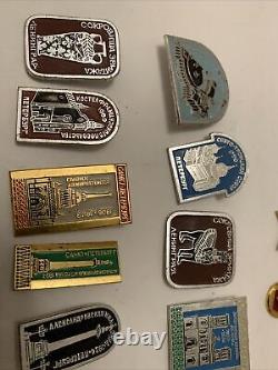 Vintage USSR Russian Soviet Lot Of 33 Enamel Pins