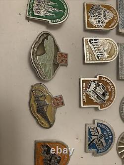 Vintage USSR Russian Soviet Lot Of 33 Enamel Pins