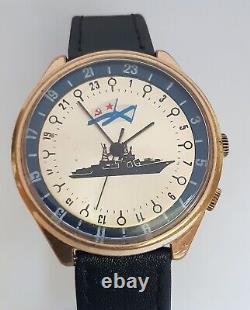 Vintage USSR Russian Soviet Mechanical Wrist Watch Raketa 24 hour #520