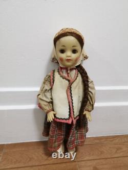 Vintage USSR Russian Soviet Plastic Toy Doll Boy folk costume 20inc