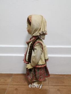 Vintage USSR Russian Soviet Plastic Toy Doll Boy folk costume 20inc