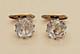 Vintage Ussr Russian Sterling Silver 875 Rock Crystal Soviet Cufflinks