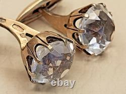Vintage USSR Russian Sterling Silver 875 Rock Crystal Soviet Cufflinks