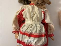 Vintage USSR Soviet Russian 19 Plastic DOLL WithSound Box & Folk Outfit