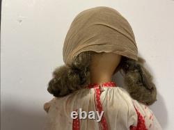 Vintage USSR Soviet Russian 19 Plastic DOLL WithSound Box & Folk Outfit