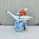 Vintage Ussr Soviet Russian Dulevo Porcelain Figurine Geese-swans