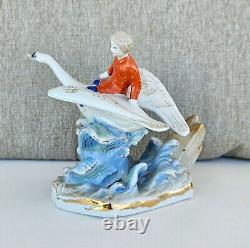 Vintage USSR Soviet Russian Dulevo Porcelain Figurine Geese-Swans