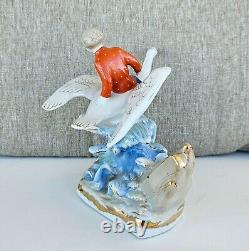 Vintage USSR Soviet Russian Dulevo Porcelain Figurine Geese-Swans
