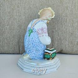 Vintage USSR Soviet Russian Dulevo Porcelain Figurine Malachite Box