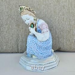Vintage USSR Soviet Russian Dulevo Porcelain Figurine Malachite Box