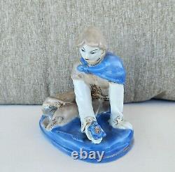 Vintage USSR Soviet Russian Ghzel Porcelain Figurine Princess Frog