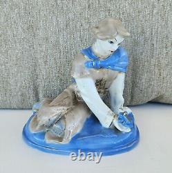 Vintage USSR Soviet Russian Ghzel Porcelain Figurine Princess Frog