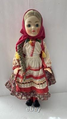 Vintage USSR Soviet Russian Plastic DOLL Folk? Lothes Voronezh Province withTag