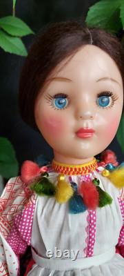 Vintage USSR Soviet Russian Plastic DOLL Folk? Lothes Voronezh Province withTag