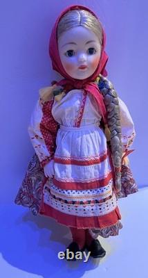 Vintage USSR Soviet Russian Plastic DOLL Folk? Lothes Voronezh Province withTag