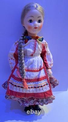 Vintage USSR Soviet Russian Plastic DOLL Folk? Lothes Voronezh Province withTag