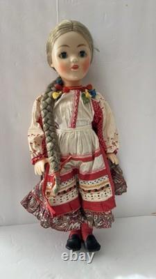 Vintage USSR Soviet Russian Plastic DOLL Folk? Lothes Voronezh Province withTag