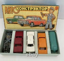 Vintage USSR Soviet Russian Wind Up Car Construction Set with Original Box