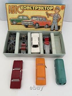 Vintage USSR Soviet Russian Wind Up Car Construction Set with Original Box