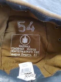 Vintage USSR Soviet Union Russian Military Hat 14 Pins USSR 3 Patches SZ 54
