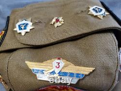 Vintage USSR Soviet Union Russian Military Hat 14 Pins USSR 3 Patches SZ 54