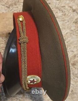 Vintage USSR Soviet Union Russian Military Officer Hat Size 55 w Original TAGS