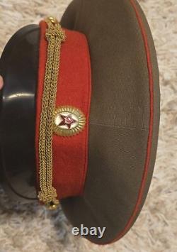 Vintage USSR Soviet Union Russian Military Officer Hat Size 55 w Original TAGS