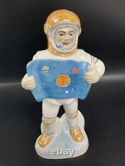 Vintage Ussr Russian Soviet Astronaut Cosmonaut Porcelain Figurine Soviet Space