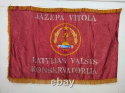 Vintage WWII USSR Russian embroiedry flag or banner Soviet union embroidered