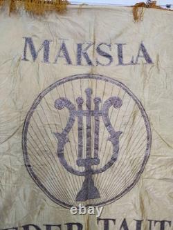 Vintage WWII USSR Russian embroiedry flag or banner Soviet union embroidered