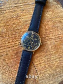 Vintage Watch Masonic Mechanical Poljot USSR Russian Soviet Deluxe Slim Men's