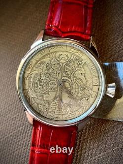 Vintage Watch Mechanical Masonic Wrist Mens Molniya Russian Soviet USSR Strap