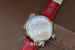 Vintage Watch Mechanical Masonic Wrist Mens Molniya Russian Soviet USSR Strap