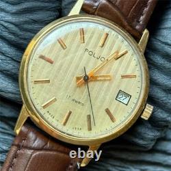 Vintage Watch Poljot Mechanical Date USSR Russian Soviet Deluxe Men's 2614 Rare
