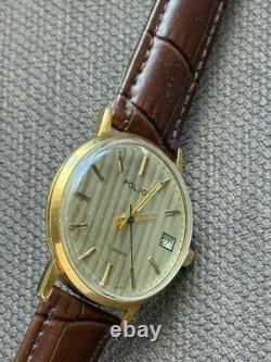 Vintage Watch Poljot Mechanical Date USSR Russian Soviet Deluxe Men's 2614 Rare