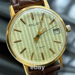 Vintage Watch Poljot Mechanical Date USSR Russian Soviet Deluxe Men's 2614 Rare