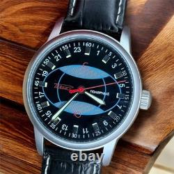 Vintage Watch Raketa 24h Automatic Wrist Men Russian Soviet USSR Polar Strap