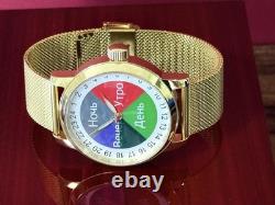 Vintage Watch Raketa 24h Automatic Wrist Men's Russian Soviet USSR Day Color