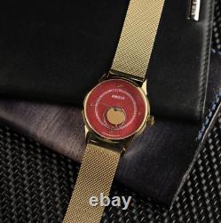 Vintage Watch Raketa Copernicus Moon Sun Soviet USSR Russian Mechanical Red