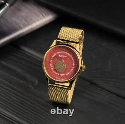 Vintage Watch Raketa Copernicus Moon Sun Soviet USSR Russian Mechanical Red